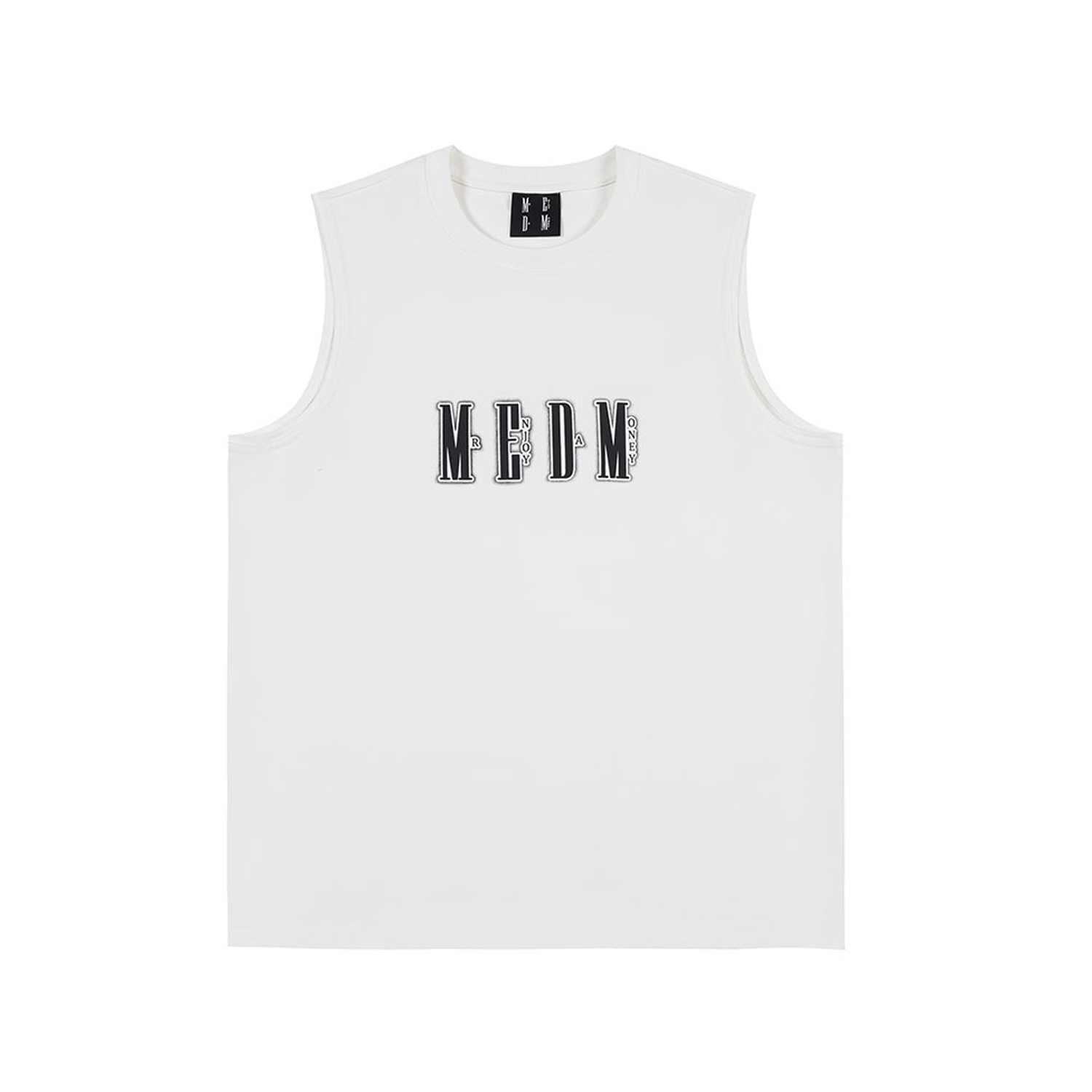 MEDM Printed Logo Sleeveless Top - White