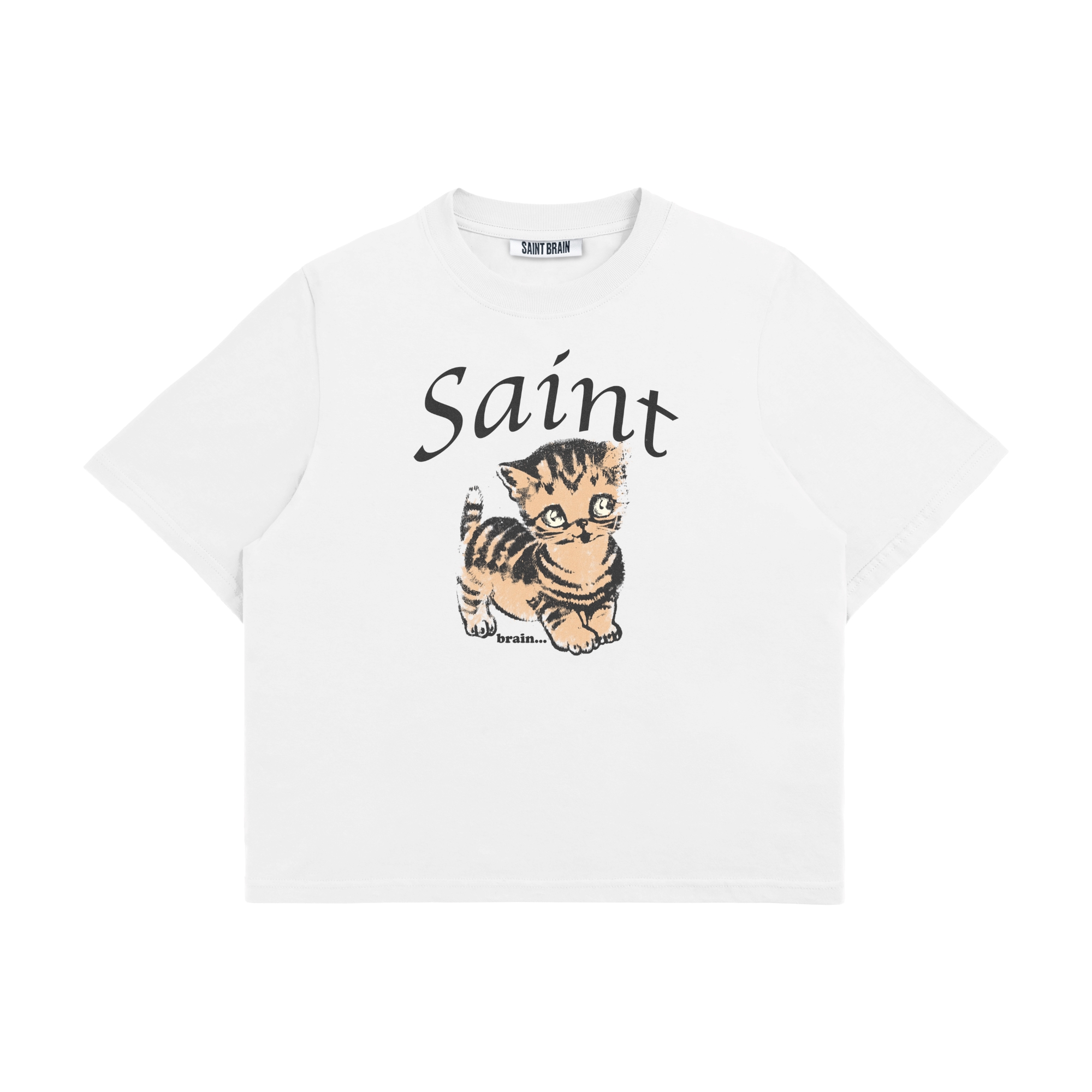Saint Brain Saint Kitty Wm Tee - White