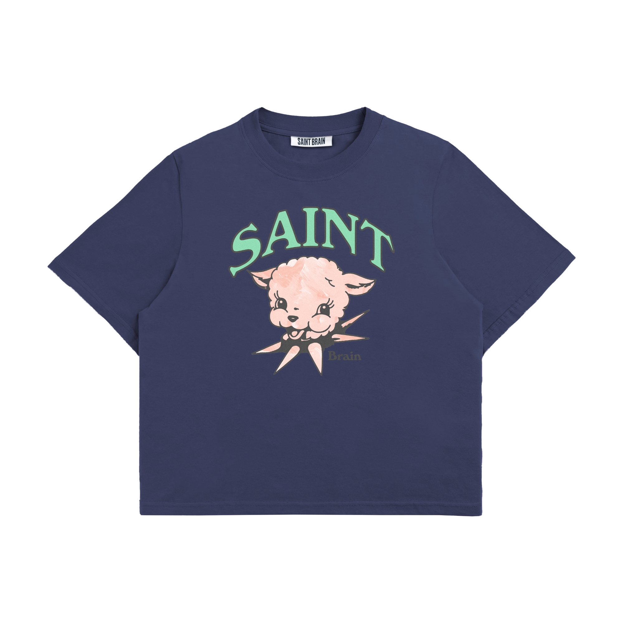 Saint Brain Saint Lamb Wm Tee - Navy