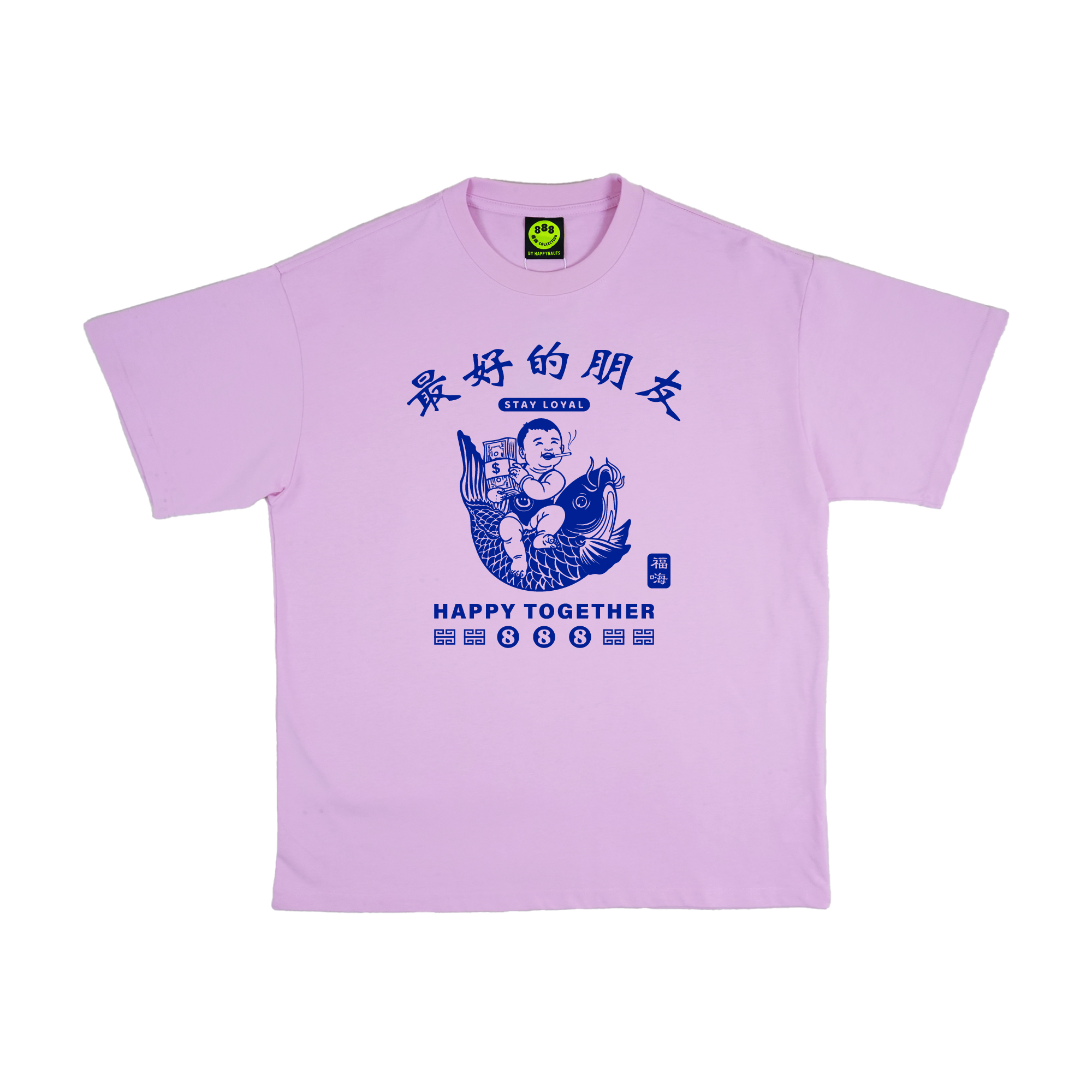 ???888 Happynauts Together Fish Tee - Pink
