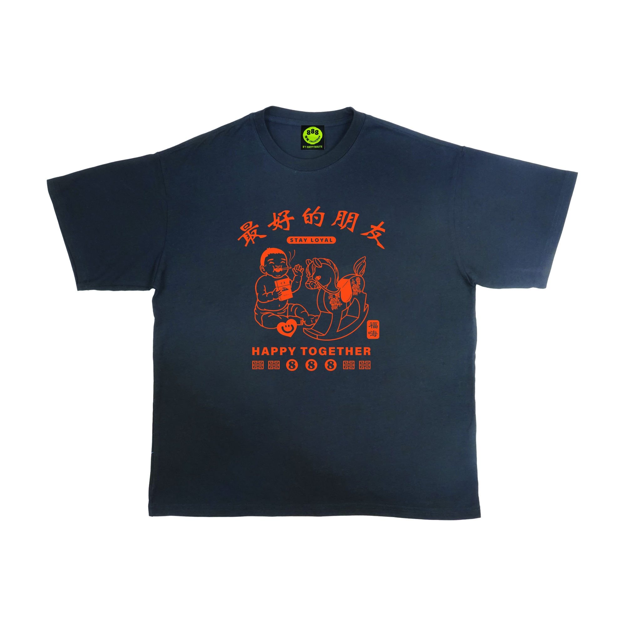 ???888 Happynauts Together Horse Tee - Black