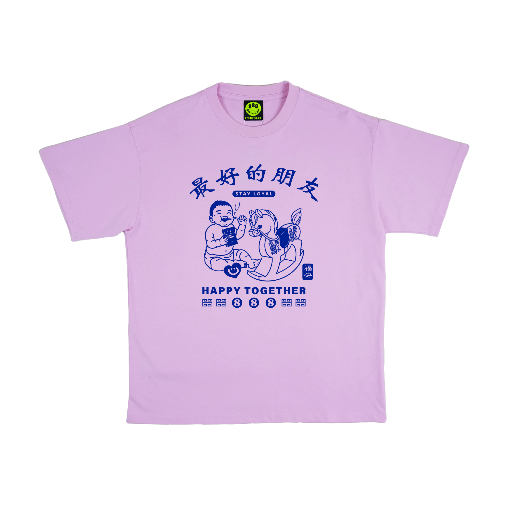 ???888 Happynauts Together Horse Tee - Pink