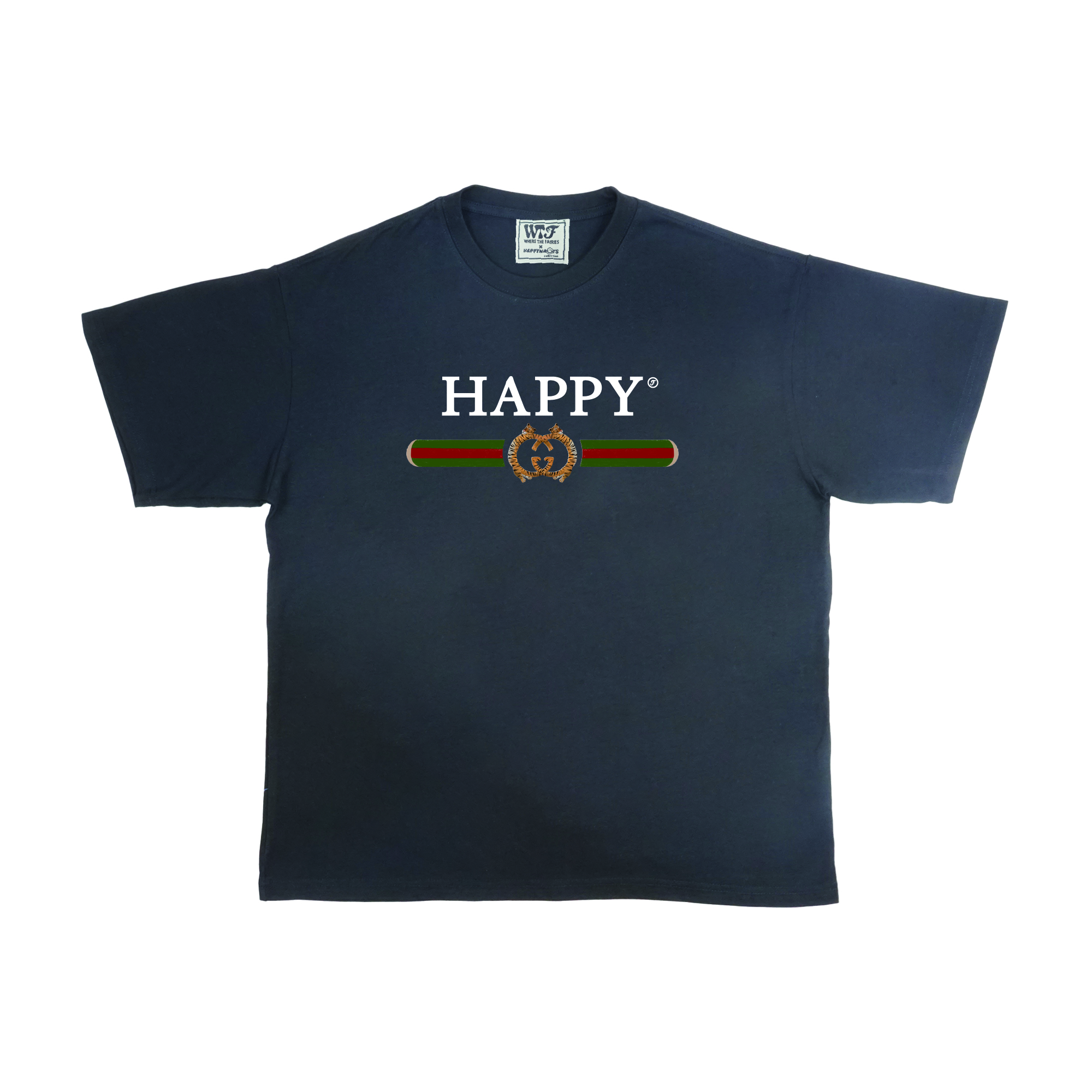 Wtf x Happynauts Tiger Yoga Tee - Black