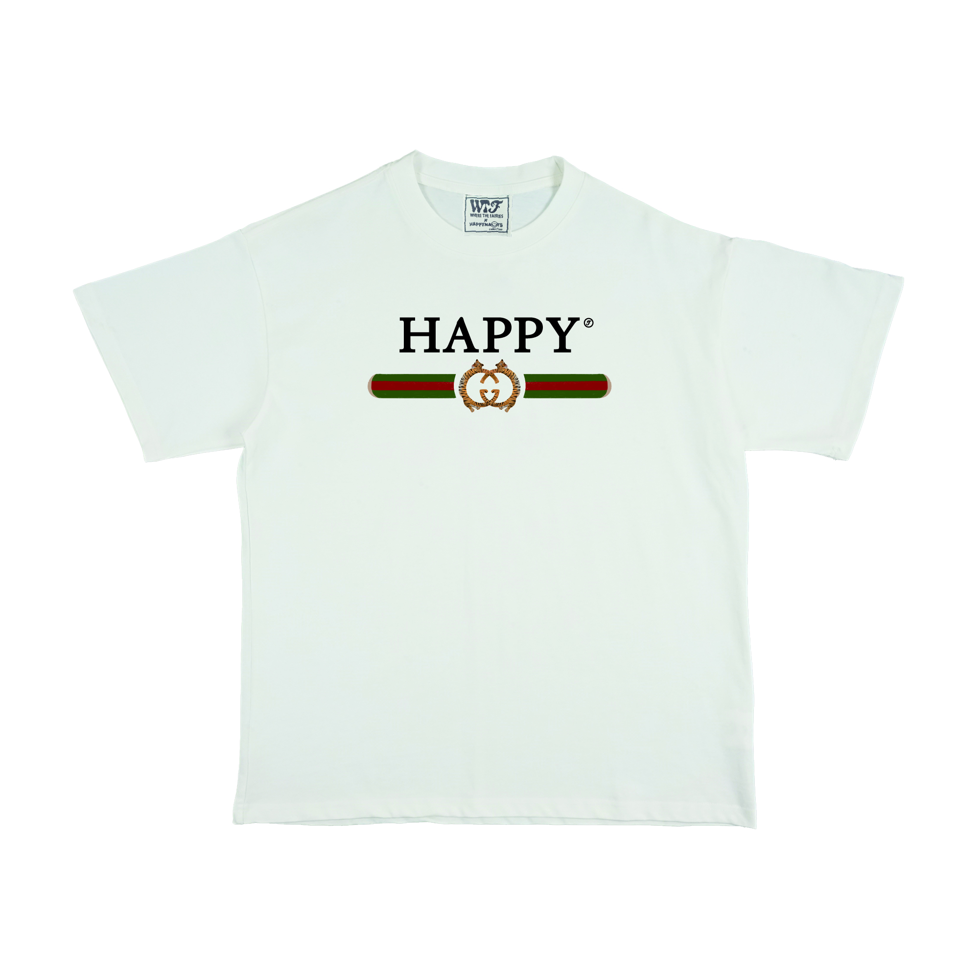 Wtf x Happynauts Tiger Yoga Tee - White