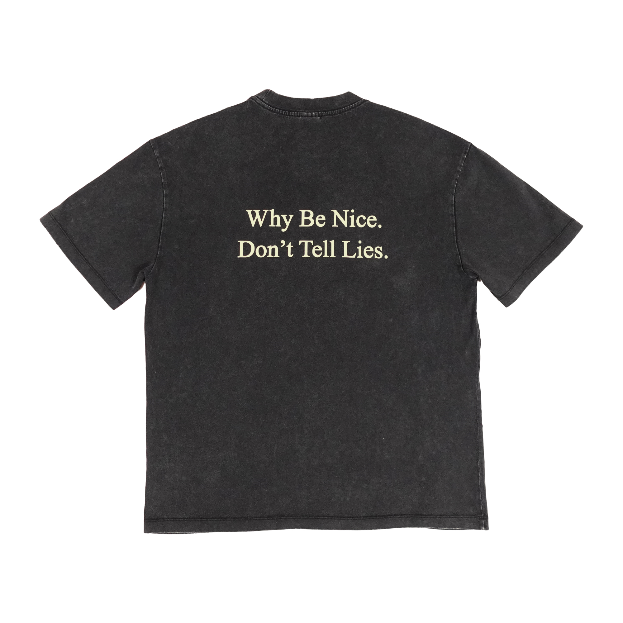 WellBred Club “Why Be Nice” Wash Tee - Black