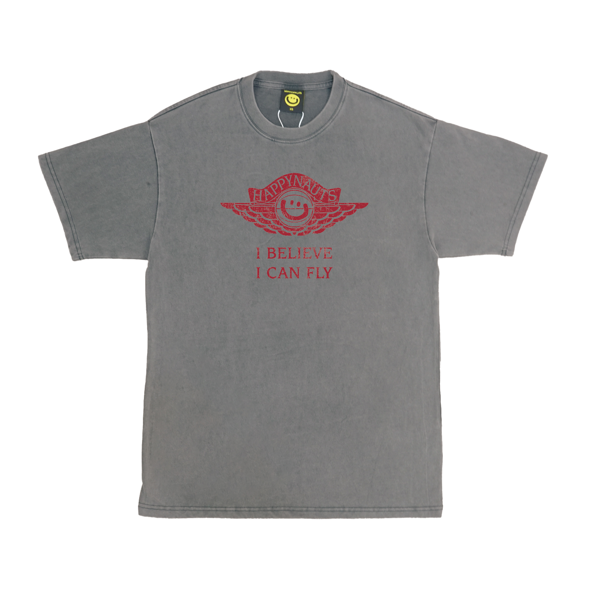 Happynauts Wing Washed Tee - Charcoal