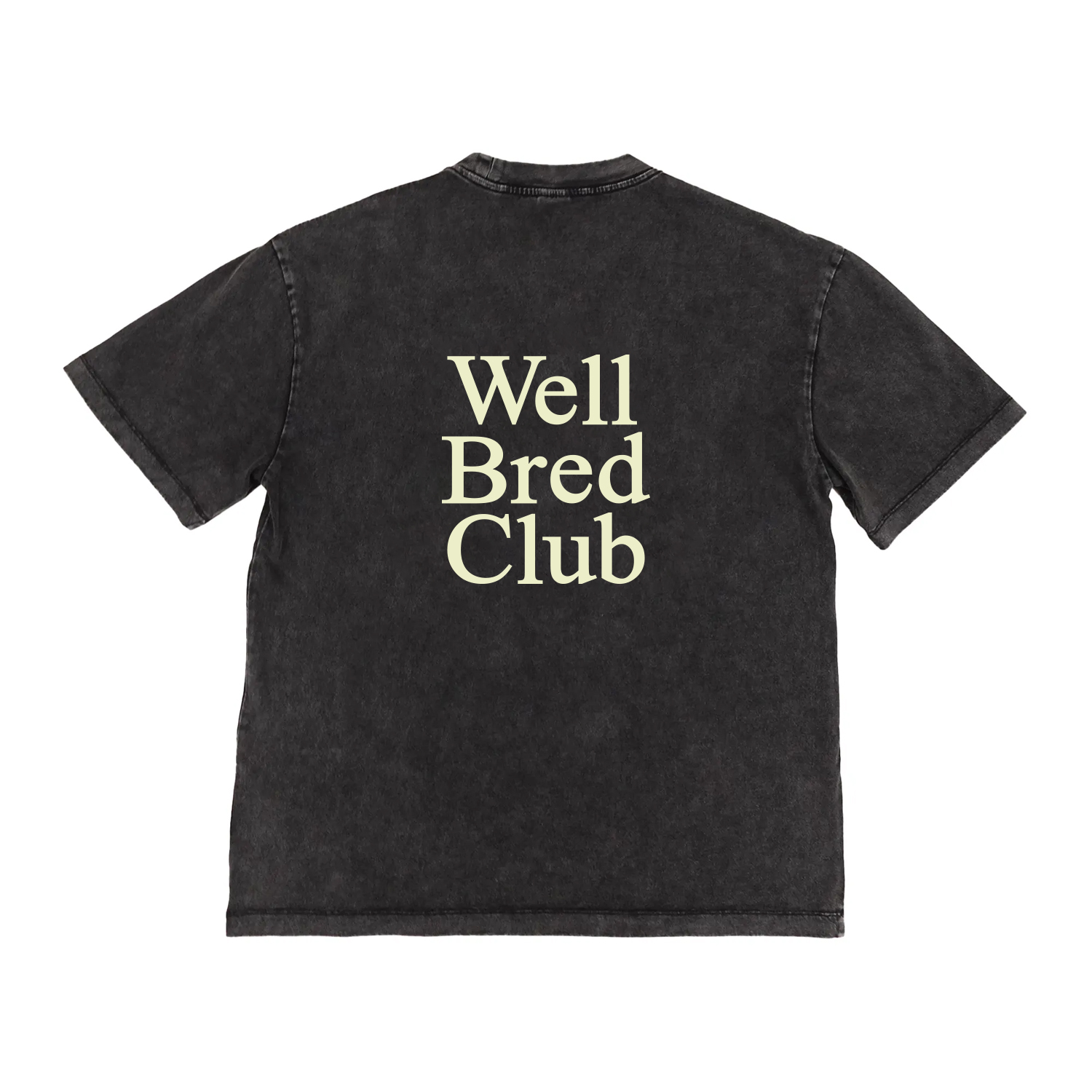 WellBred Club “Font” Wsh Cream Emb Tee - Black